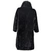 Dámský černý dlouhý kožíšek M