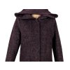 Dámský fialový kabát s kapucí Yessica 38