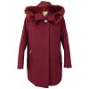 Dámský vínový zimní kabát s kapucí OLA XL