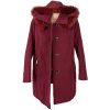 Dámský vínový zimní kabát s kapucí OLA XL