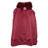 Dámský vínový zimní kabát s kapucí OLA XL