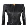KOŽENÁ dámská černá bunda na zip Bershka M
