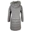 Péřový dámský prošívaný kabát s kapucí s pravou kožešinou Fuchs Schmitt 16/42