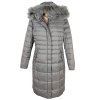 Péřový dámský prošívaný kabát s kapucí s pravou kožešinou Fuchs Schmitt 16/42