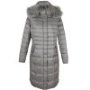 Péřový dámský prošívaný kabát s kapucí s pravou kožešinou Fuchs Schmitt 16/42