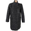 Vlněný (45%) dámský šedočerný kabát - křivák MOHITO L