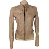KOŽENÁ dámská hnědá bunda na zip Rino&Pelle S