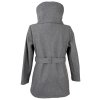 Dámský šedý přechodný kabát s páskem AMISU M