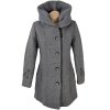 Vlněný (80%) dámský šedý zimní kabát s výrazným límcem Adrianno Damianii M