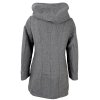 Vlněný (80%) dámský šedý zimní kabát s výrazným límcem Adrianno Damianii M