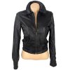 KOŽENÁ dámská černá bunda na zip MADONNA S