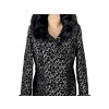 Dámský černý zateplený černo-stříbrný kabát se zvířecím vzorem XL