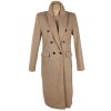 Dámský hnědý přechodný dvouřadý kabát AMISU 38