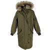 Dámská khaki zelená zimní parka s kapucí H&M XS