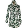 Bavlněný dámský zelený květovaný kabát s páskem Merona S