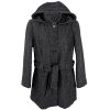PXL 20250622 Vlněný dámský šedočerný kabát s páskem a kapucí Canda 20/46(2)