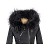 Dámský černý prošívaný kabát s pravou kožešinou KARA S