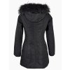 Dámský černý prošívaný kabát s pravou kožešinou KARA S