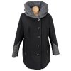 Dámský černý zimní kabát s límcem/ kapucí EWA 50