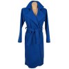 Dámský královsky modrý přechodný kabát na zavazování S