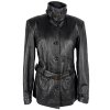 KOŽENÝ dámský černý kabátek s páskem 42