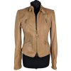 KOŽENÁ dámská hnědá bunda na zip BIBA 10/36