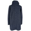 Vlněný (50%) dámský modrý kabát Tom Tailor L