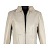 KOŽENÁ dámská krémová bunda na zip Oscar Piel L
