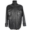 KOŽENÁ pánská černá zateplená bunda na zip Jinglers M