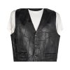 KOŽENÁ pánská černá vesta XL/XXL