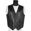 KOŽENÁ pánská černá vesta XL/XXL