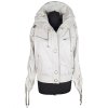 KOŽENÁ dámská bílá bunda na zip Steffel S