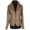 KOŽENÁ dámská hnědá bunda na zip David Moore M