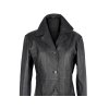 KOŽENÝ dámský černý kabát 38