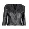 KOŽENÝ dámský černý kabát CLOCKHOUSE M