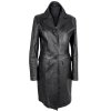 KOŽENÝ dámský černý kabát CLOCKHOUSE M