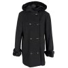 Vlněný dámský černý zimní kabát s kapucí XL