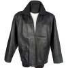 KOŽENÁ pánská černá bunda na zip KKM XL