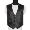 KOŽENÁ pánská černá vesta L