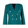Bavlněné dámské smaragdové sako S