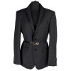 Pánské sako pro ženy - vlněné (88%) černé Matteo Bernetti M