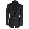 Pánské sako pro ženy - černé pruhované Canda L