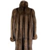 Pravý dámský hnědý dlouhý norkový kožich 44