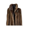 Pravý dámský hnědý dlouhý norkový kožich 44
