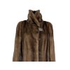 Pravý dámský hnědý dlouhý norkový kožich 44