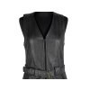 KOŽENÁ dámská černá vesta s páskem M