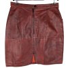 KOŽENÁ dámská červená sukně M