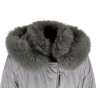 Dámský šedý prošívaný kabát s pravou kožešinou Leder Pellicce L