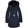 Dámský modrý prošívaný kabát s páskem F&F 8/36