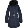 Dámský modrý prošívaný kabát s páskem F&F 8/36